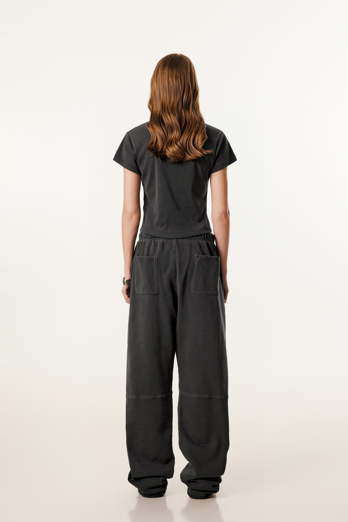 275GSM Women’s Figure-Flattering Straight Shoulder T-shirt Dark gray
