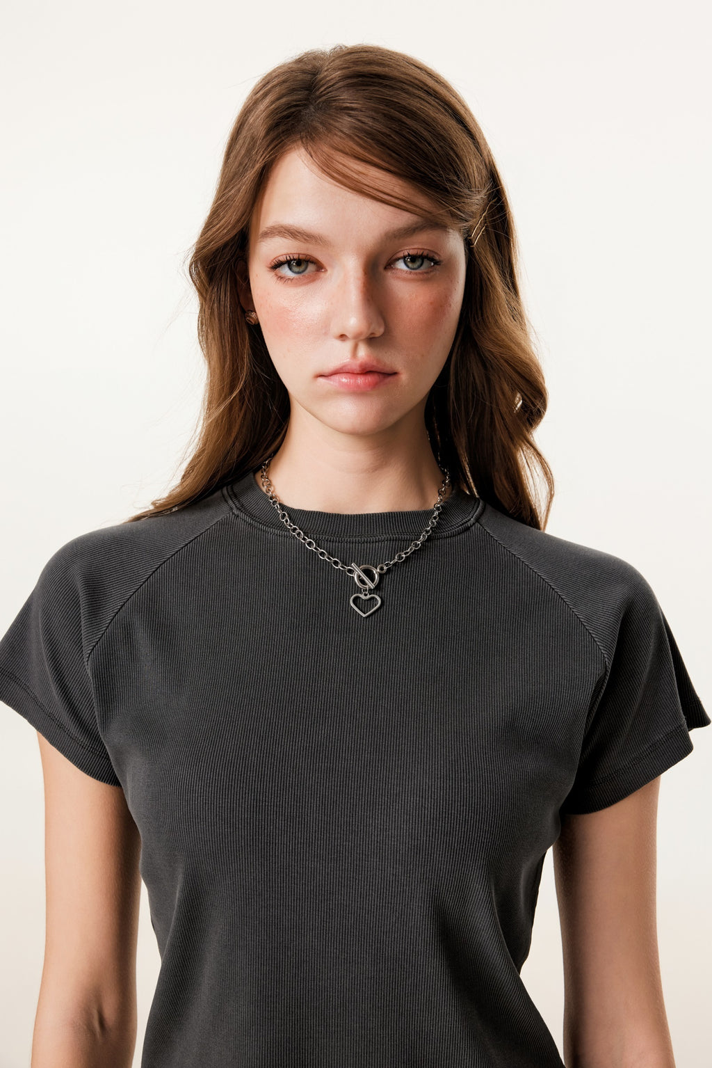 275GSM Women’s Slimming Raglan Short T-shirt Dark gray
