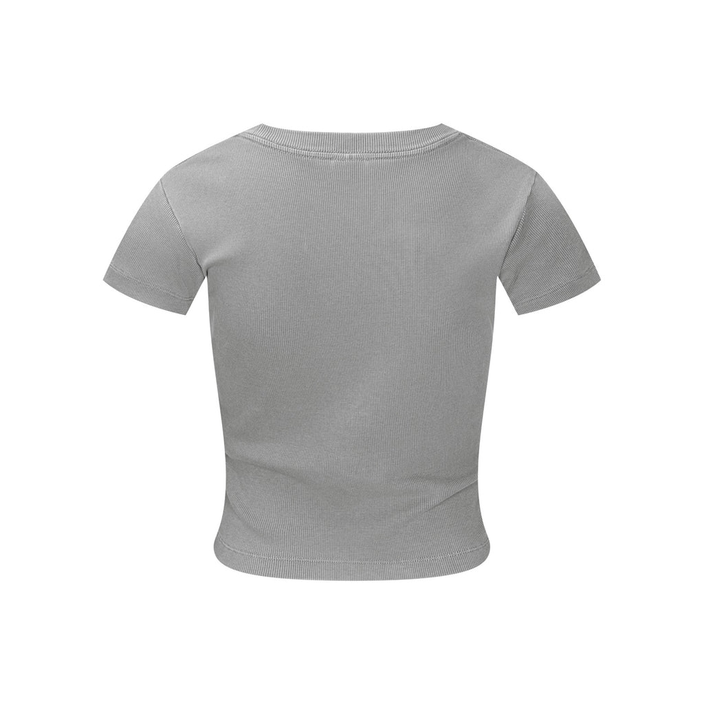 275GSM Women’s Figure-Flattering Straight Shoulder T-shirt Medium gray