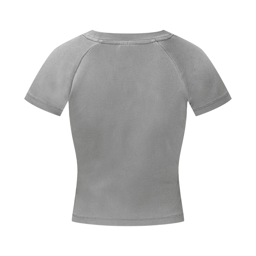 275GSM Women’s Slimming Raglan Short T-shirt Medium gray