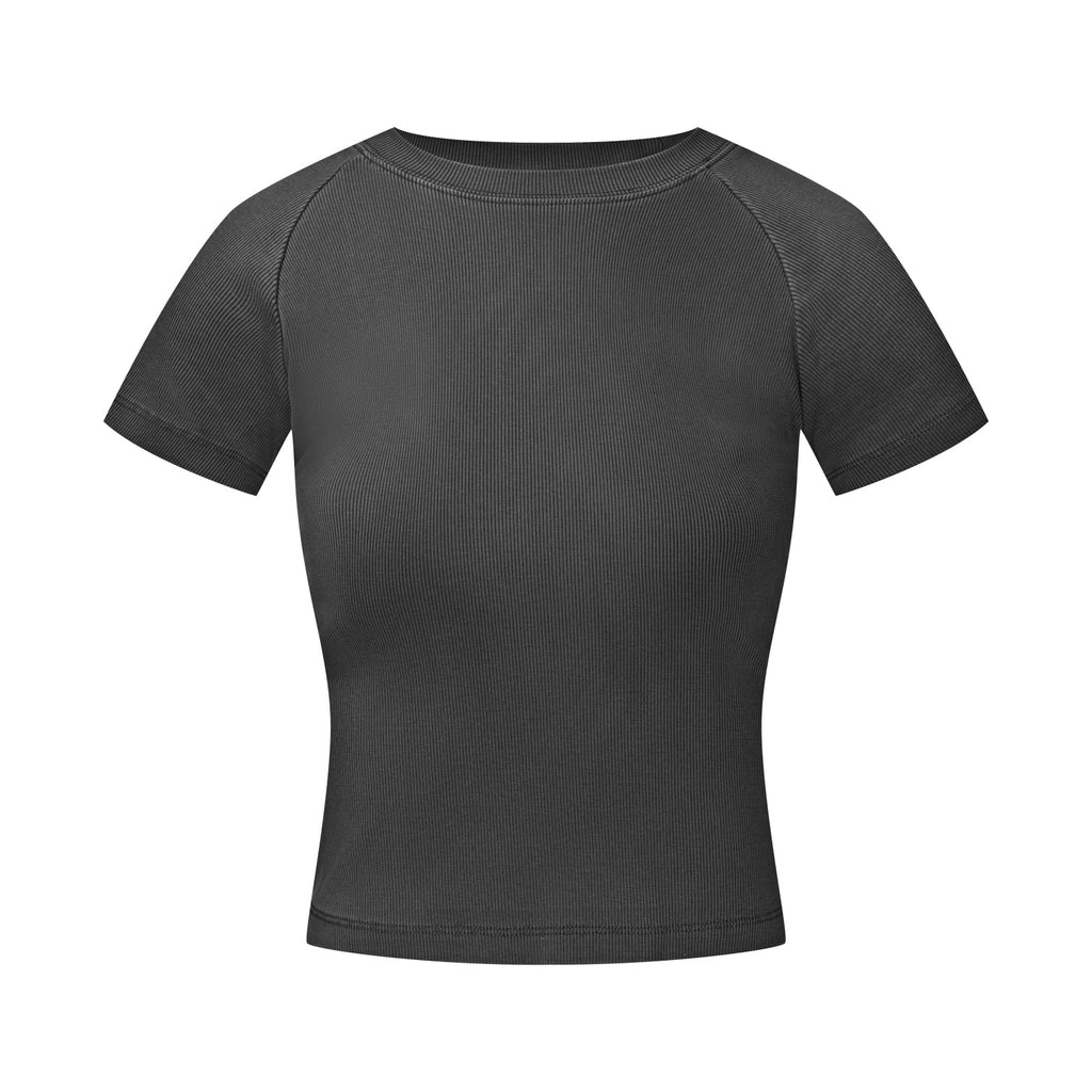 275GSM Women’s Slimming Raglan Short T-shirt Dark gray