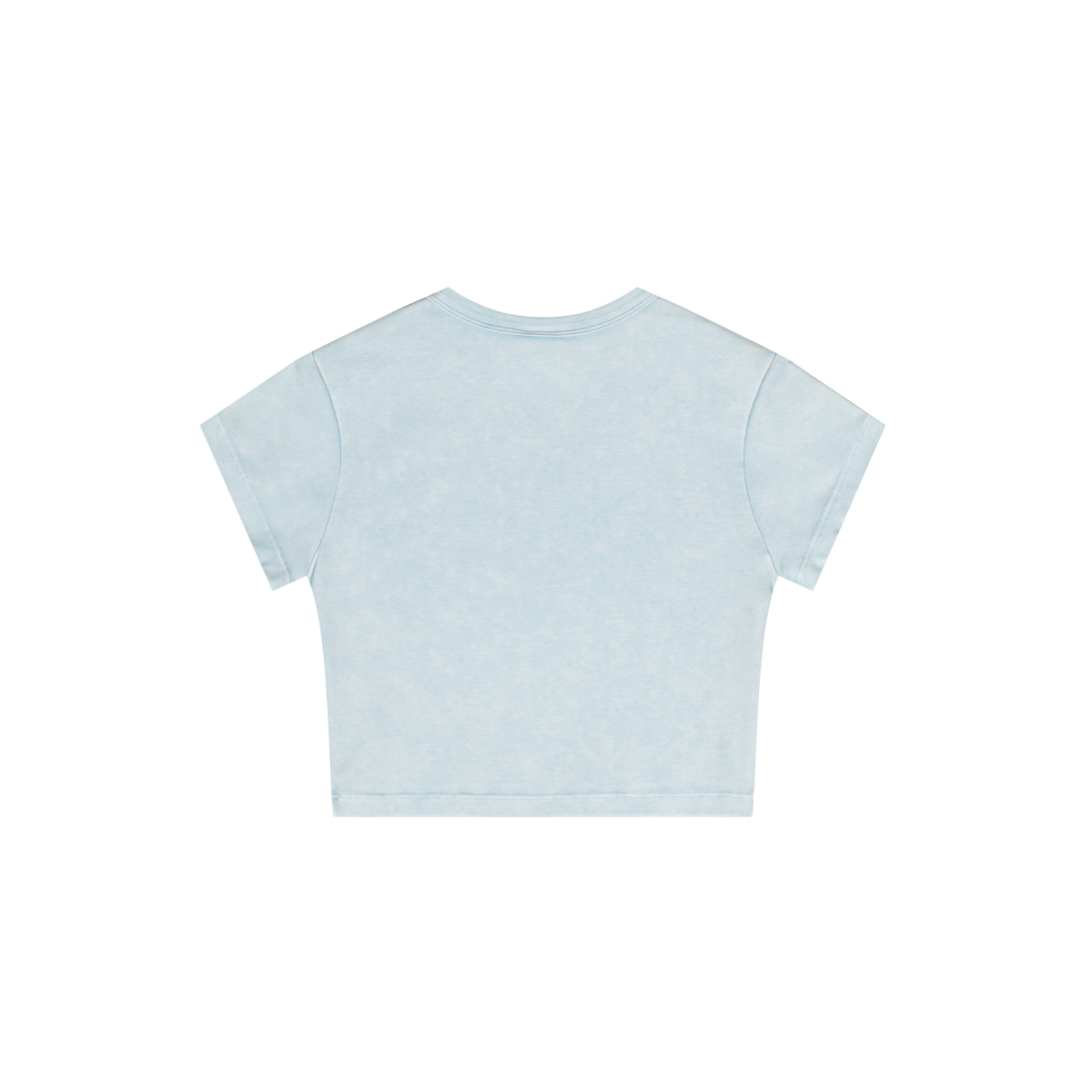 235GSM Women's Slim-Fit Washed Stretch Cotton Crop T-Shirt Sky Blue