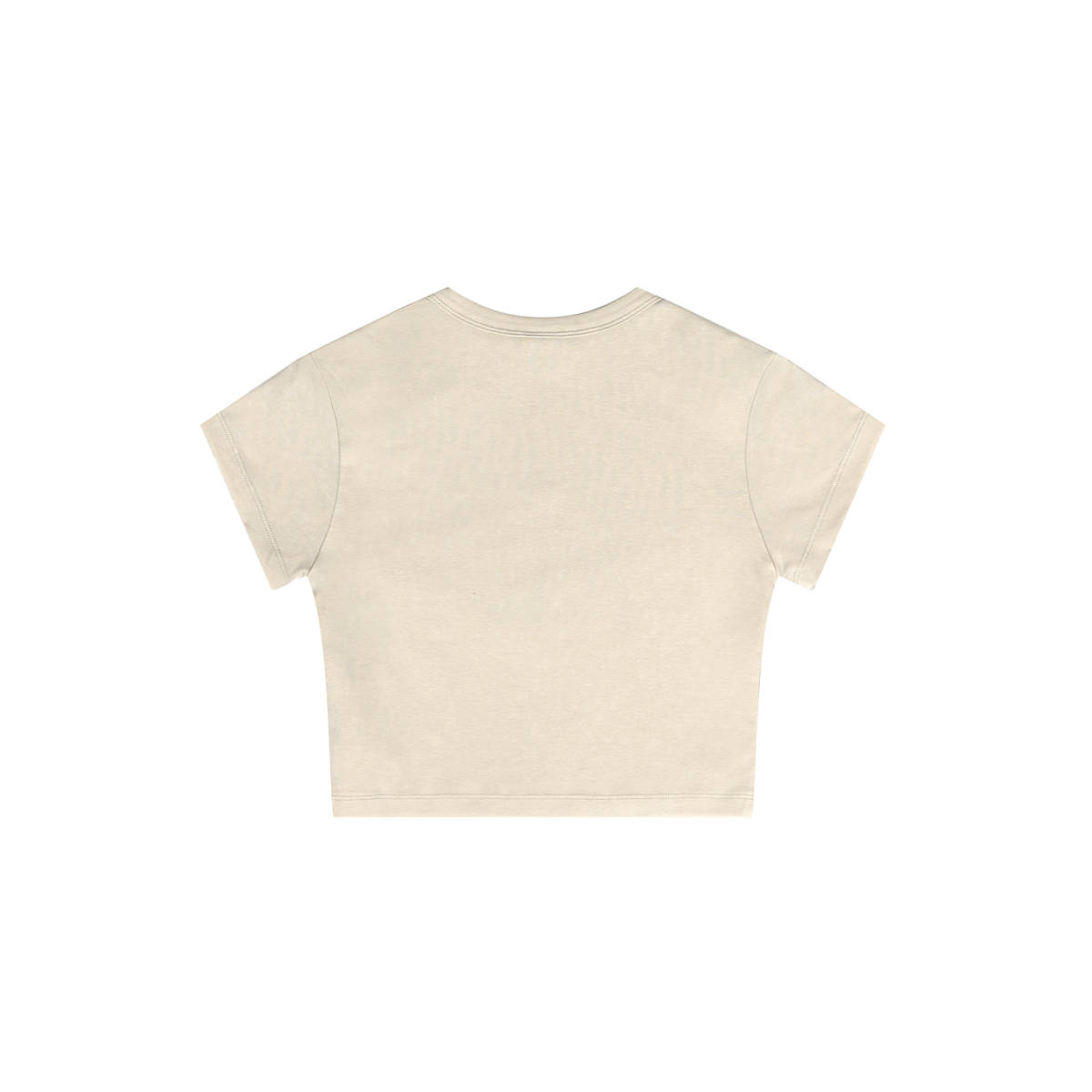 235GSM Women's Slim-Fit Washed Stretch Cotton Crop T-Shirt Vintage Beige