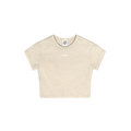 235GSM Women's Slim-Fit Washed Stretch Cotton Crop T-Shirt Vintage Beige