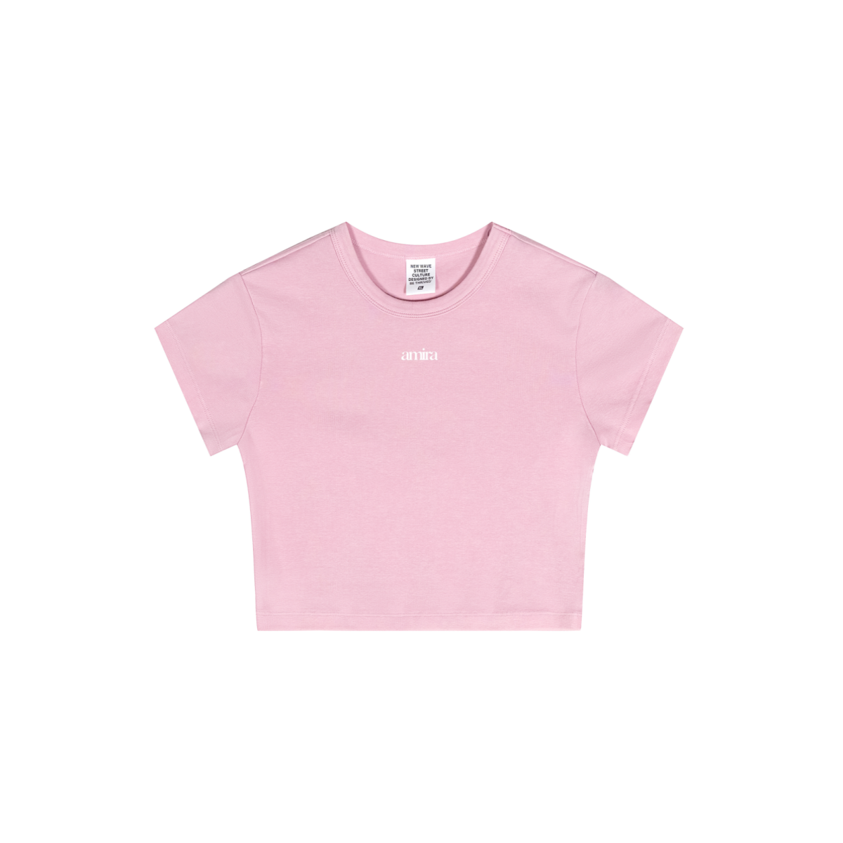235GSM Women's Slim-Fit Washed Stretch Cotton Crop T-Shirt Pink