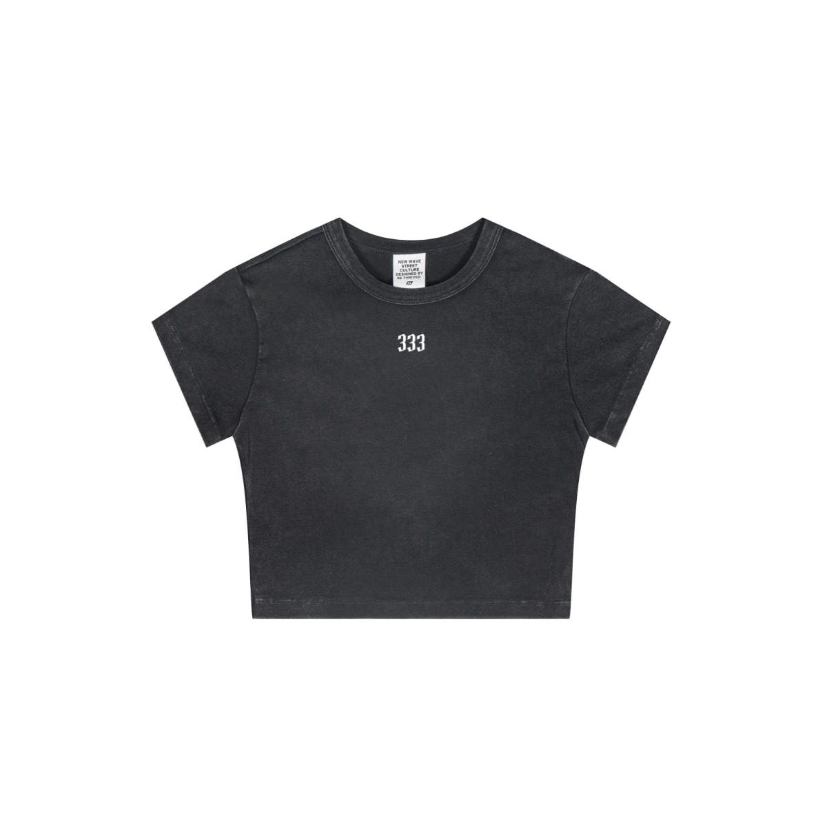 235GSM Women's Slim-Fit Washed Stretch Cotton Crop T-Shirt Snow wash