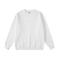 350GSM American-Style Women’s Solid-Color Small Collar Crew Neck Sweatshirt White