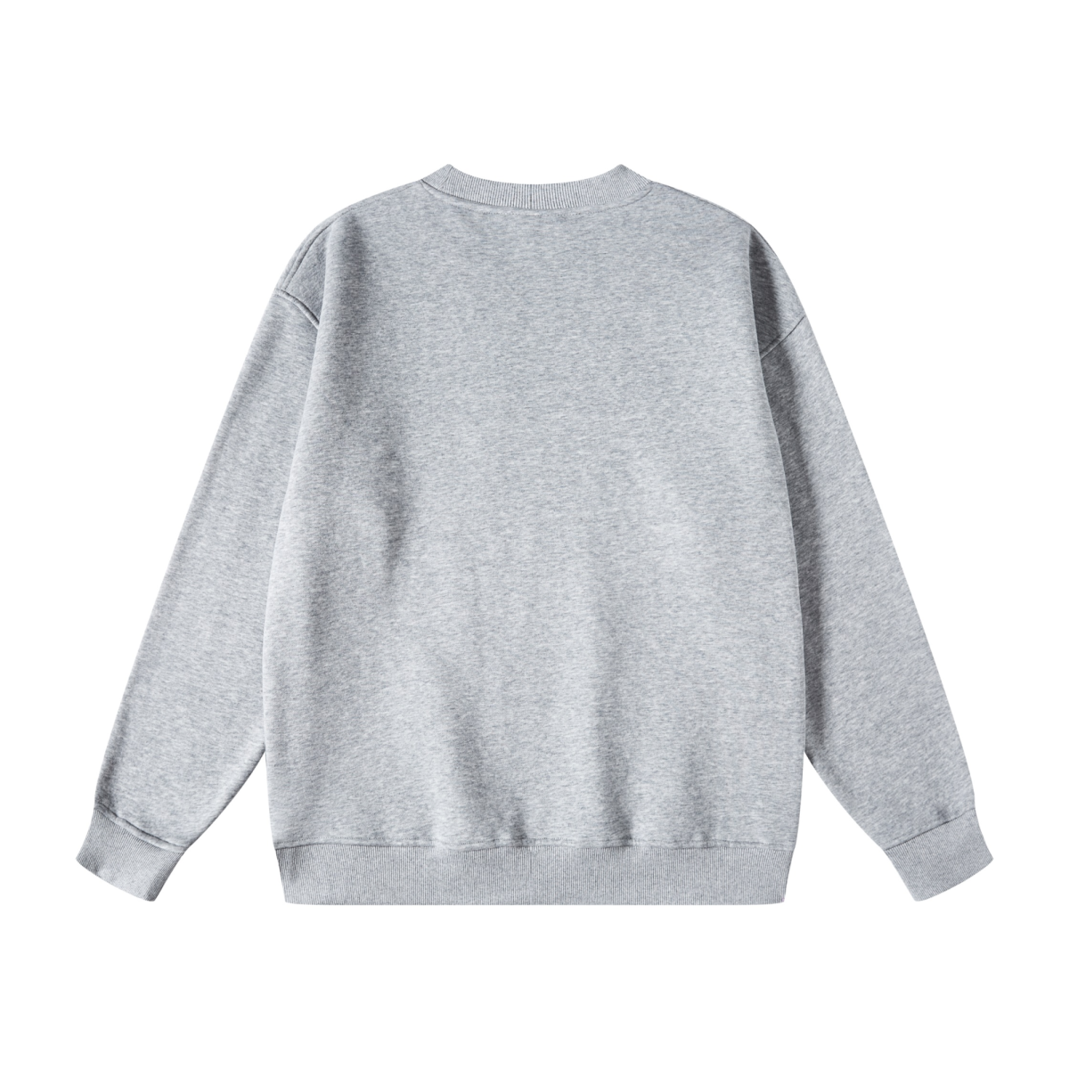350GSM American-Style Women’s Solid-Color Small Collar Crew Neck Sweatshirt Grey